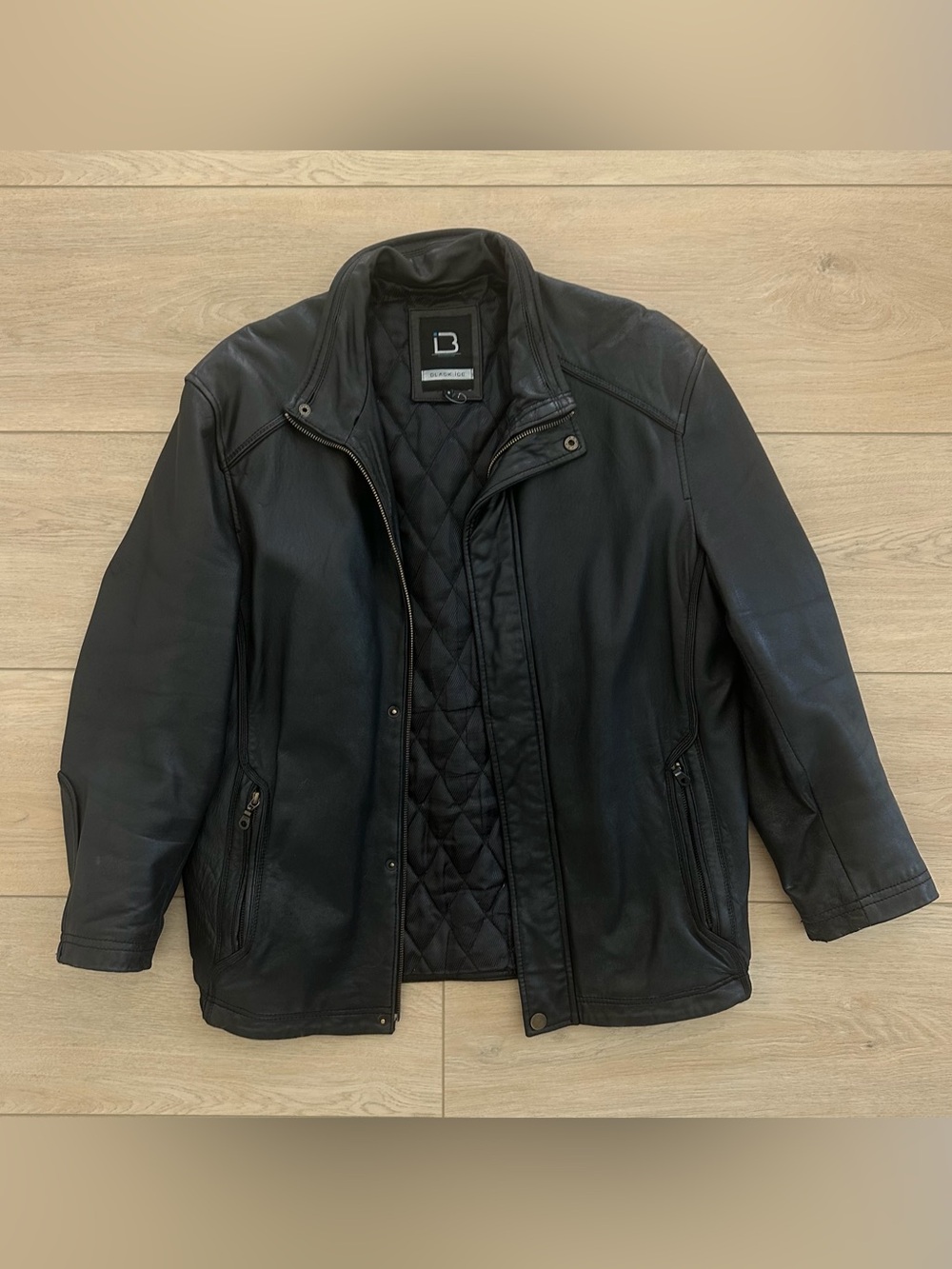Vintage 90s Black Ice Leather Jacket Size Small